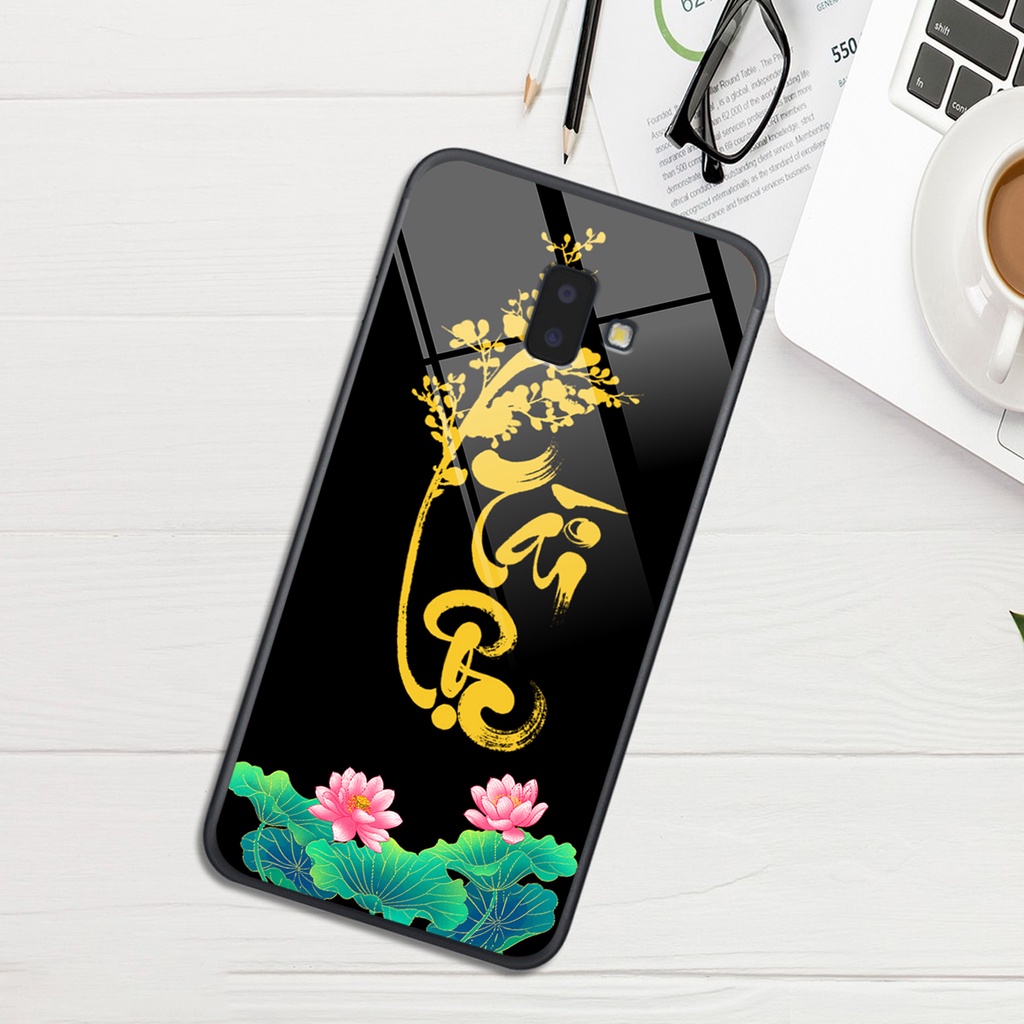 Ốp lưng KÍNH Samsung Galaxy J6 PLUS / J6+ in hình 3D TÀI LỘC-TÂM AN -MÃ ĐÁO