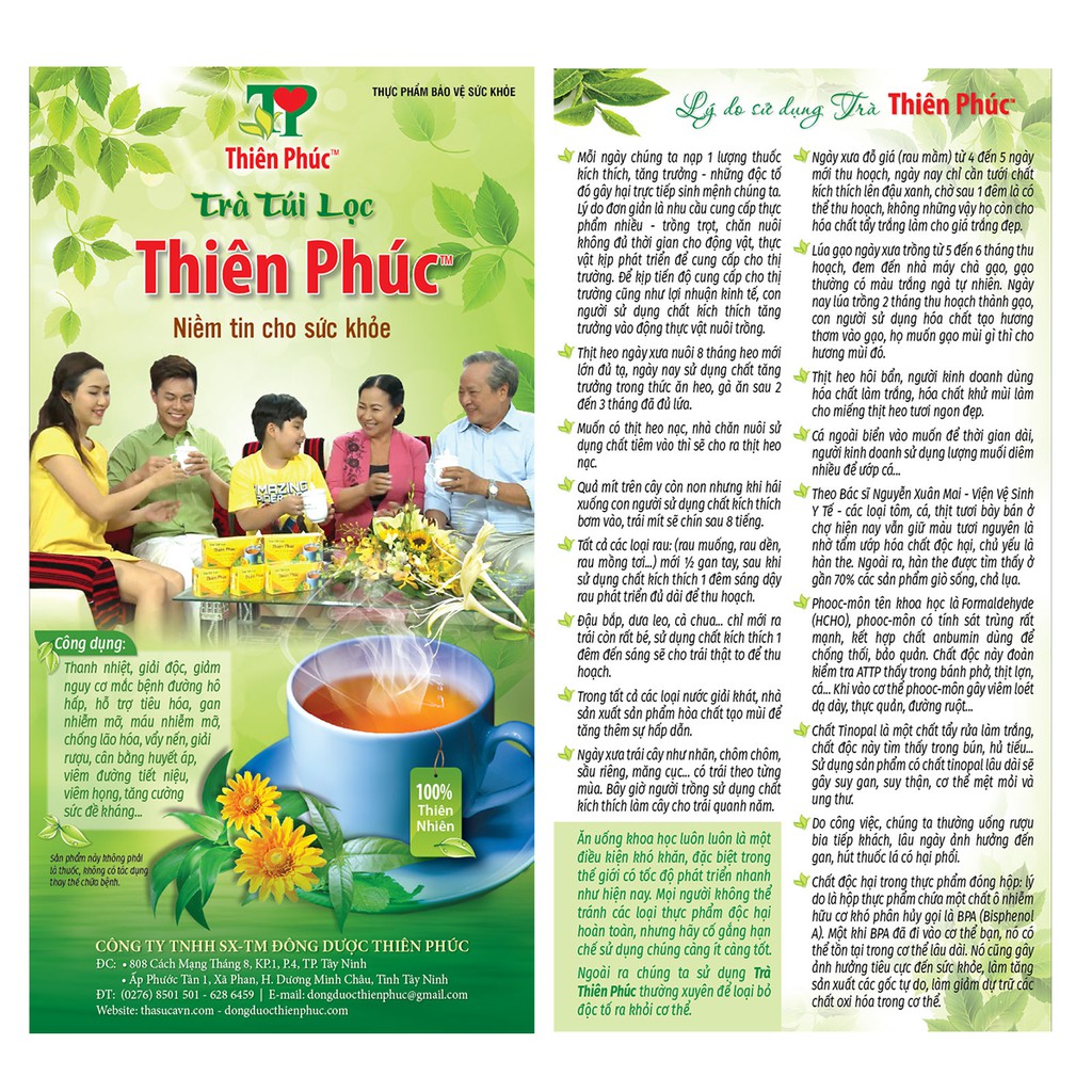 TRÀ THẢO DƯỢC THIÊN PHÚC - Sản phẩm của công ty Đông Dược Thiên Phúc