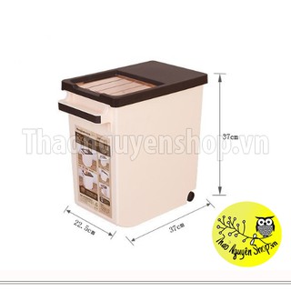 Thùng đựng gạo có bánh xe kéo 15kg