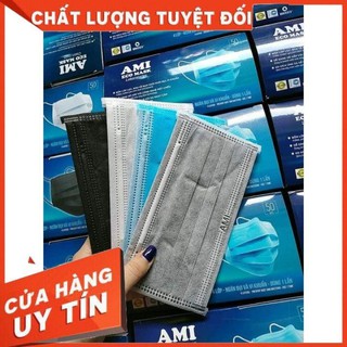 [Hàng Chuẩn Mẫu Mới] Khẩu trang y tế 4 lớp kháng khuẩn Ami( hộp 50 cái)