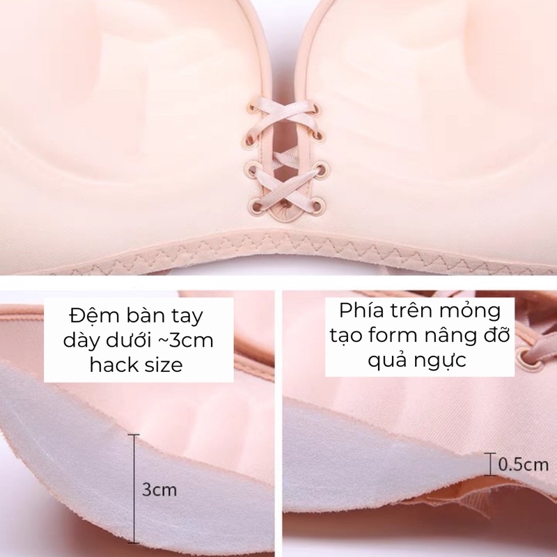 Áo lót không dây nâng ngực dây silicon chống tụt dây rút BRA13 BRABOX