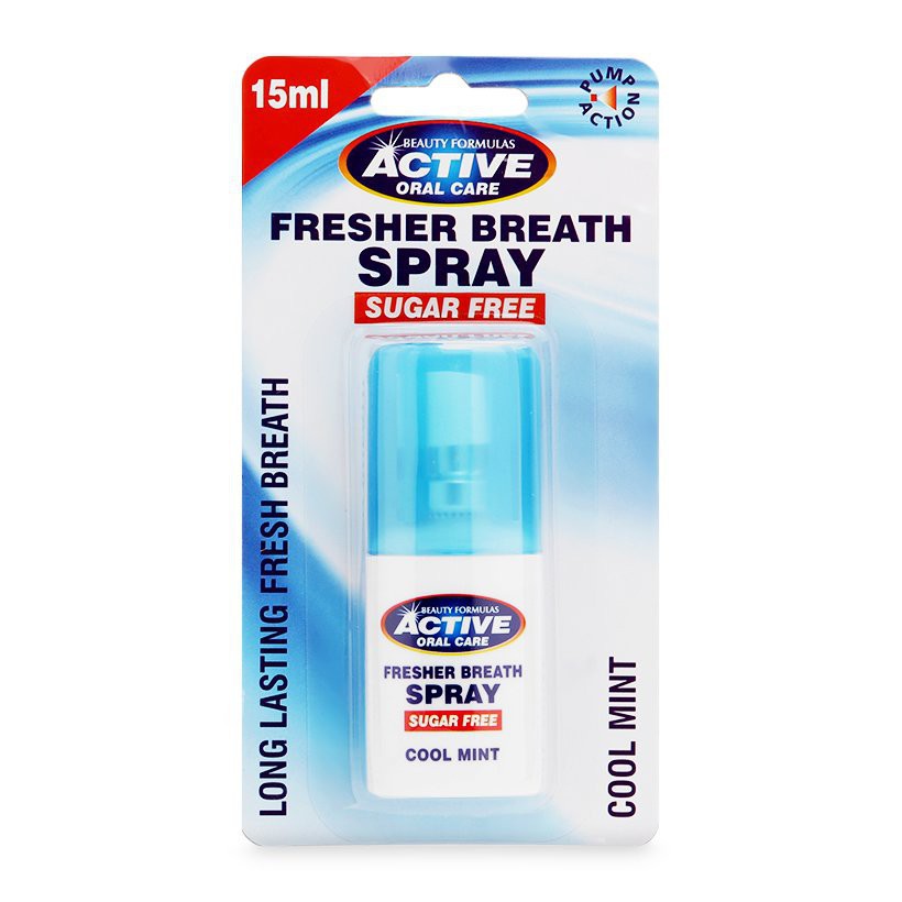 Xịt Thơm Miệng Anh Quốc Beauty Formulas Fresher Breath Spray Cool Mint (15ml)