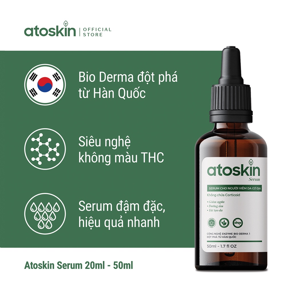 Tinh chất Serum Atoskin giành cho người viêm da cơ địa không chứa Coticoid, an toàn hiệu quả