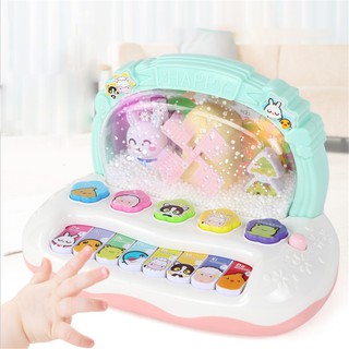 Bàn phím đồ chơi hình dạng đàn có đèn và nhạc cho bé