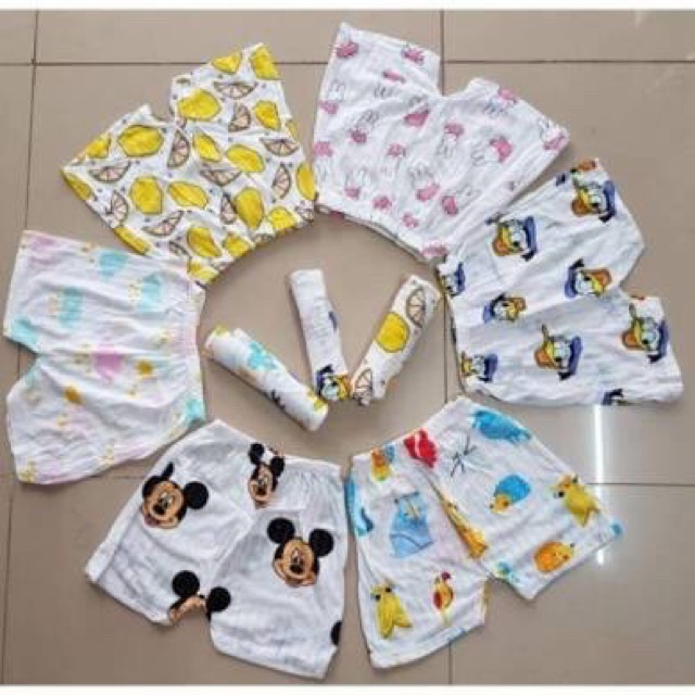 Quần đùi chục cotton giấy cho bé cực đẹp cực mát (set 10 quần)