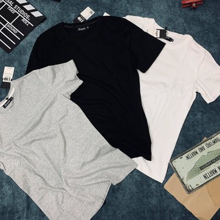 [XẢ KHO] Áo thun trơn nam cổ tròn vải mịn giá rẻ Hàng loại 1 thun cotton 4 chiều siêu mát, màu trắng đen xám