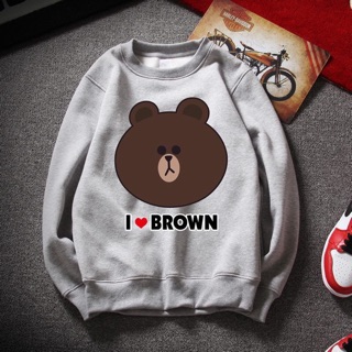 Áo sweater thu đông gấu i love brown