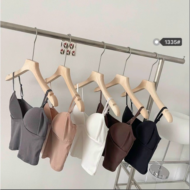 mẫu mới*Áo Bra 2 Dây cotton Dáng Lửng Có Mút Nâng Ngực Dây Quai Điều Chỉnh 1335