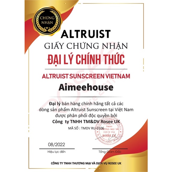 KEM CHỐNG NẮNG ALTRUIST SPF 30 - SPF 50