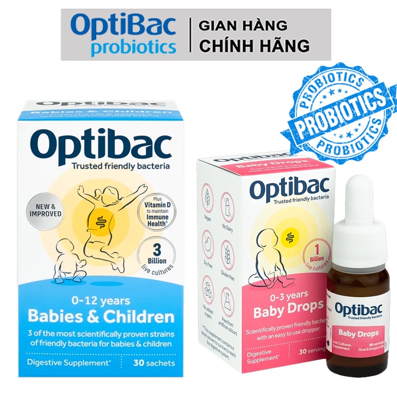 Men vi sinh Optibac đường ruột cho bà bầu và trẻ sơ sinh (Optibac Babies & Children)