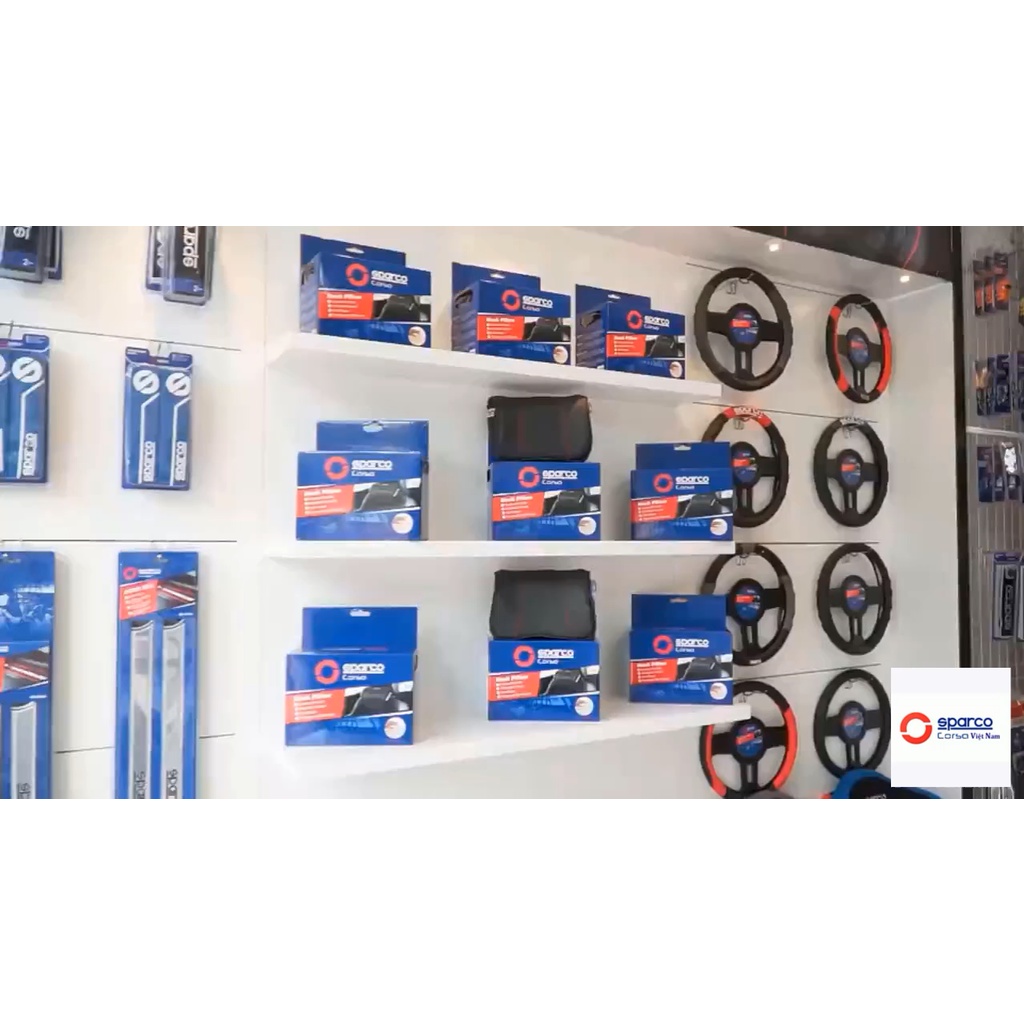 Bọc vô lăng ô tô hãng sparco italia nhập khẩu chất lượng cao size 38cm mã 117BK