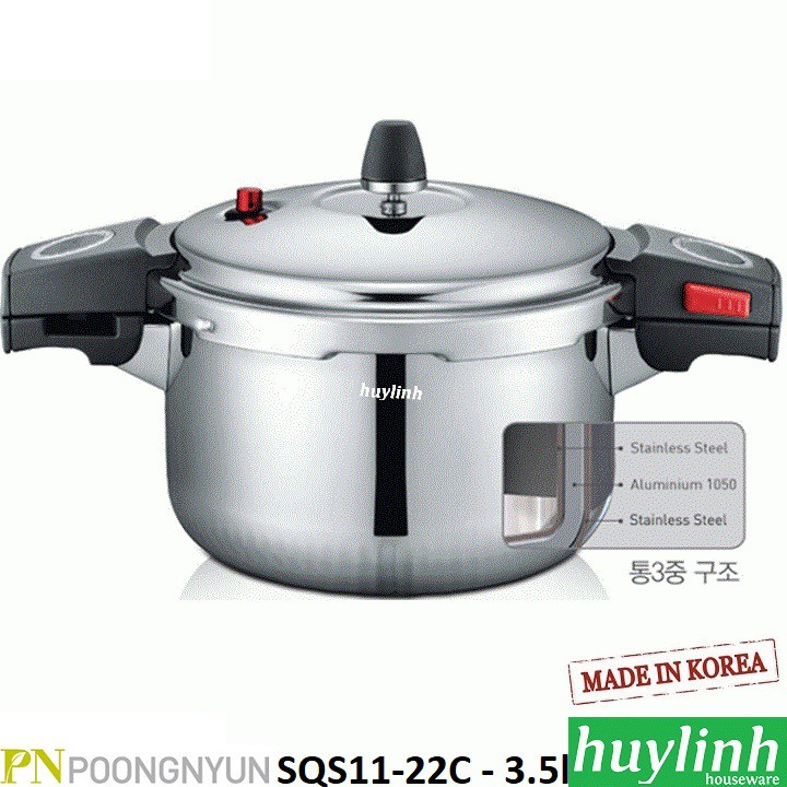 Nồi áp suất Inox PoongNyun SQS11-22C - 4.5 lít - Made in Hàn Quốc