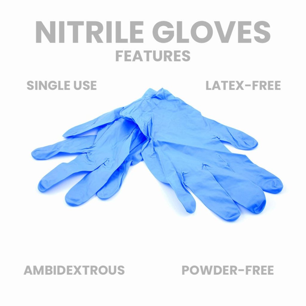 Găng Tay Y Tế Màu Xanh Nitrile Phủ Polymer Không Bột DN Glove