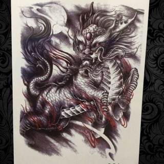 🏵Hình Xăm Dán🏵 Kỳ Lân