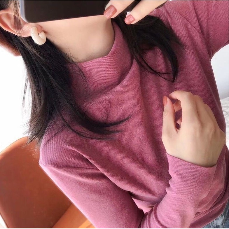 Áo thun giữ nhiệt-áo giữ nhiệt nữ Motie cao cấp cổ lọ cao 3 phân co giãn 4 chiều, dày dặn siêu HOT HIT