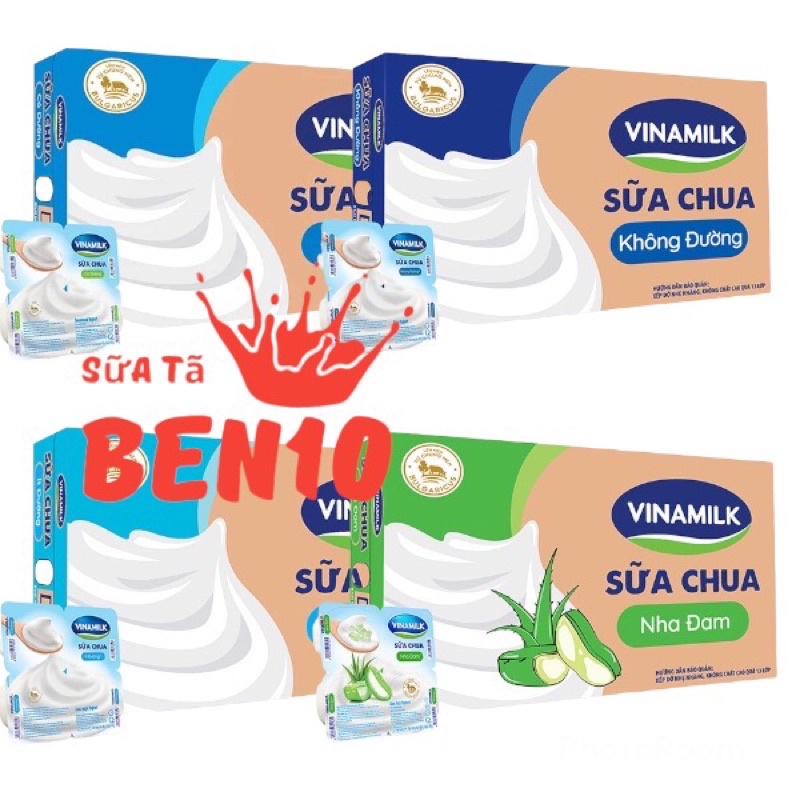 Sữa chua ăn Vinamilk CÓ ĐƯỜNG , KHÔNG ĐƯỜNG , ÍT ĐƯỜNG , NHA ĐAM - Thùng 48 hộp x 100g