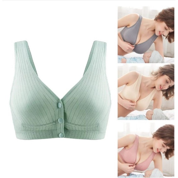 Áo Bra bầu và sau sinh thời trang chất liệu Cotton co giãn thoải mái chống chảy xệ|_Áo Ngực Cho Con Bú| Không Gọng|