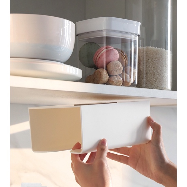 Hộp Đựng Khăn Giấy Dán Tường Hình Chữ Nhật, Treo Tường Đa Năng xinh xắn gọn tiện lợi không cần khoan đục