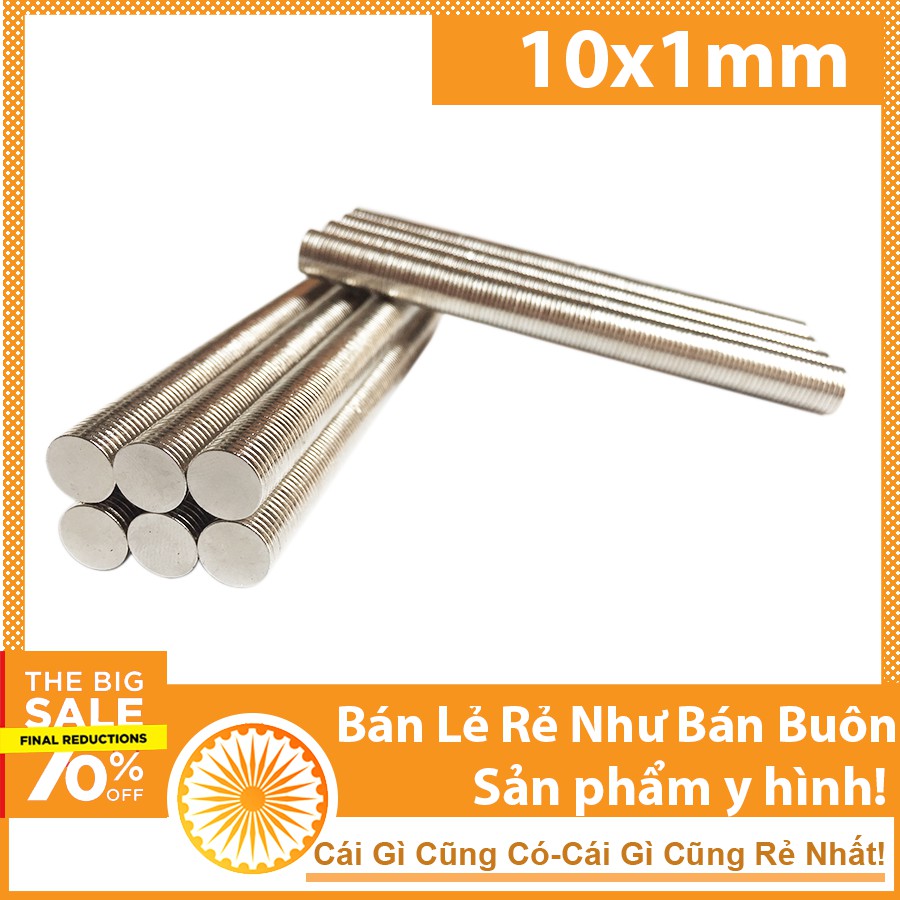 10 viên nam châm 10x1mm