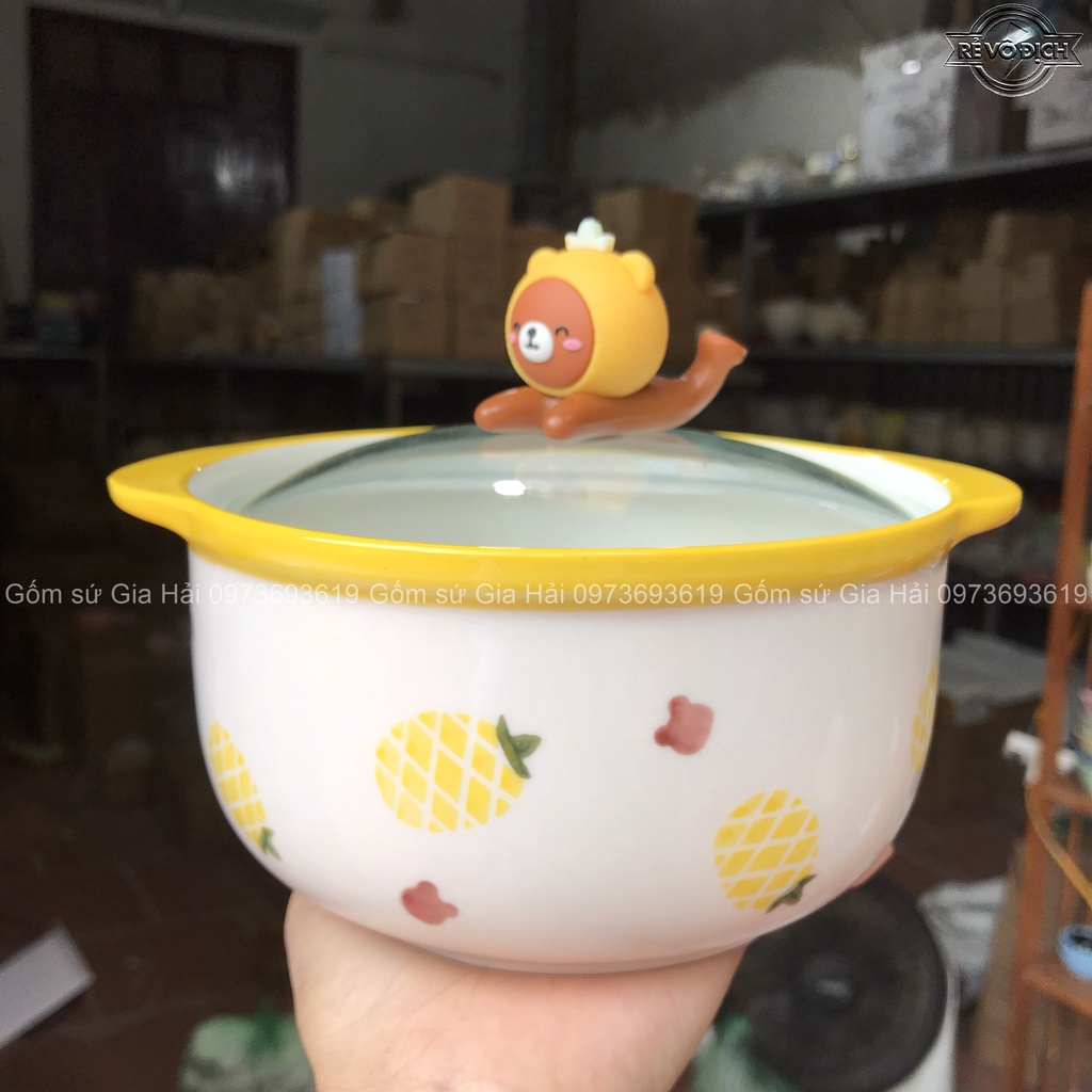 Set 9 món bát đĩa màu vàng gà con cực xinh