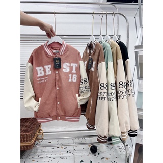 Áo khoác nỉ nhung tăm bomber
