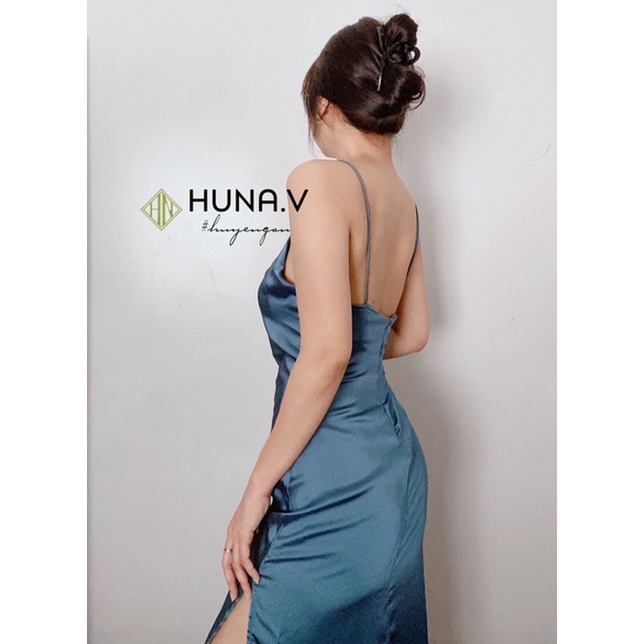 Váy Lụa Cổ Đổ Xẻ Tà - Ảnh thật tự chụp | BigBuy360 - bigbuy360.vn