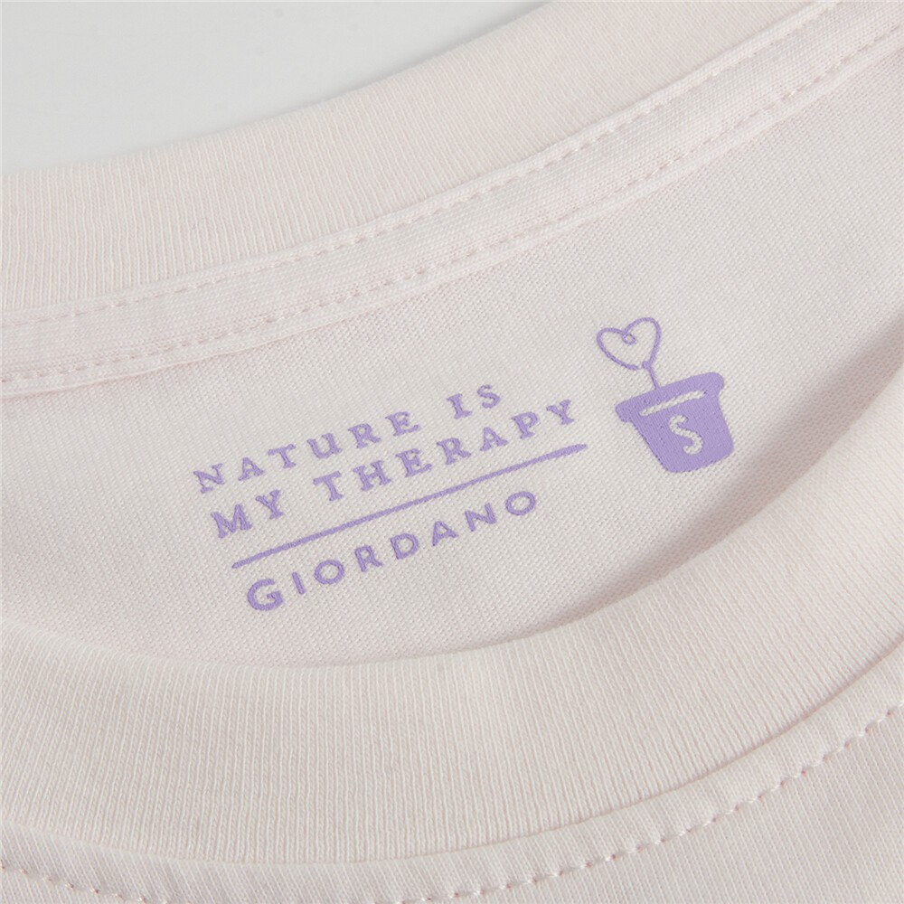 Áo thun nữ ngắn tay in slogan Giordano 05390220