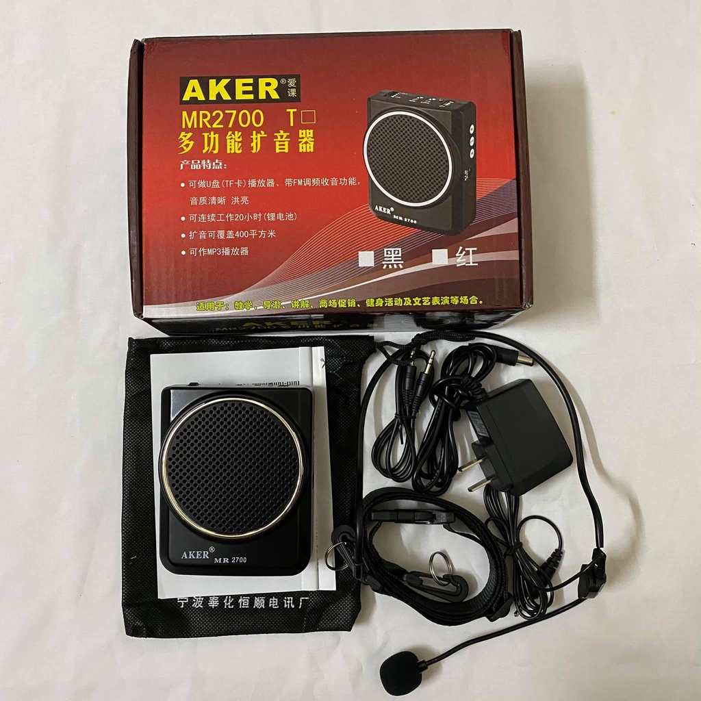 Máy Trợ Giảng AKER MR2700 Dành Cho Giáo Viên, Hướng Dẫn Viên Du Lịch, Bán Hàng Online... Dễ Sử Dụng Bảo Hành 12 Tháng.