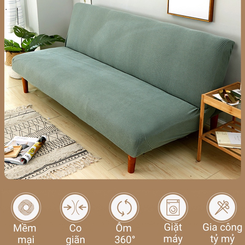 Vỏ bọc sofa bed 160-190cm vải nỉ nhung dày dặn mềm mại