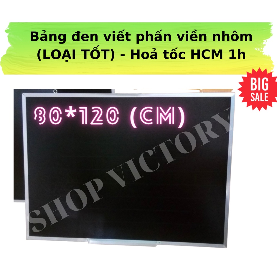 Bảng đen viết phấn viền nhôm 80 x 120 cm  - Có kẻ sọc ngang 5cm ( Nhiều Kích Thước )