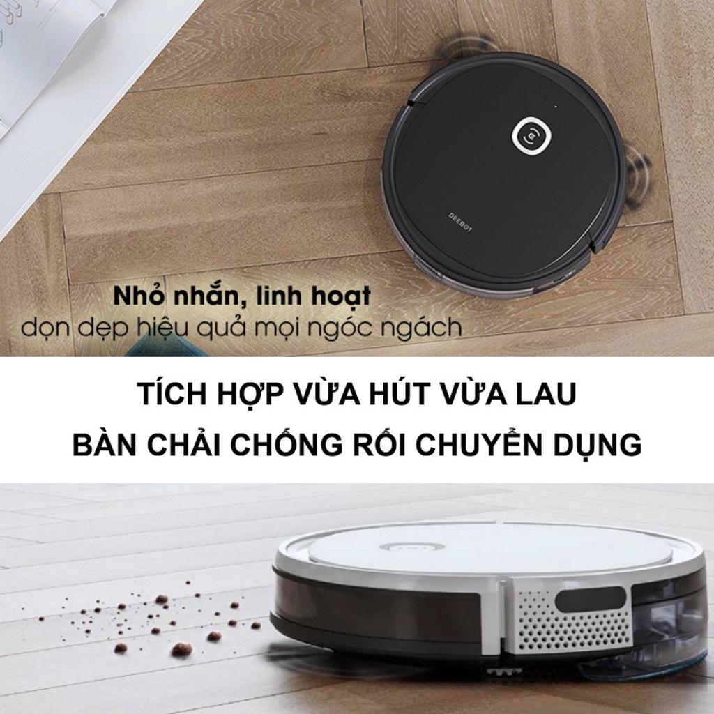 Robot hút bụi lau nhà thông minh Ecovacs Deebot OZMO U2 PRO - Hàng chính hãng