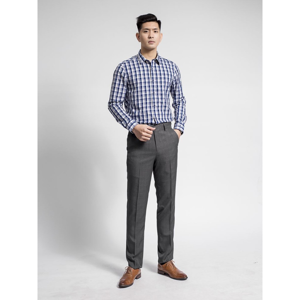 ARISTINO - Áo Sơ mi dài tay Slim Fit ALS59208 màu Kẻ caro tím than sược