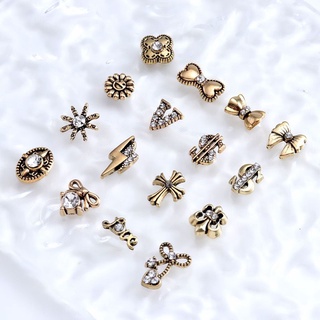 Charm nơ,charm màu vàng đồng gắn trang trí móng tay chọn lẻ cái