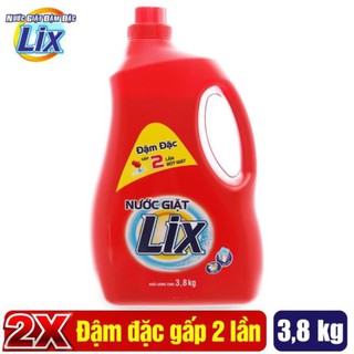(freeship50k)Nước giặt Lix Đậm Đặc Hương Hoa Chai 3.8kg