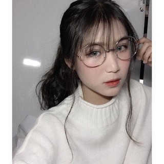 kính tròn xoe gọng bạc