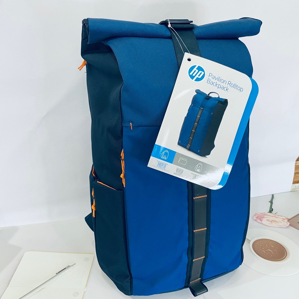 Balo laptop - Balo HP Gaming Backpack Pavilion Rolltop chính hãng xanh, xám - KRTECH