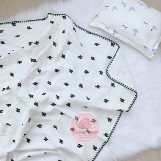 Chăn xô cotton 4 lớp có viền