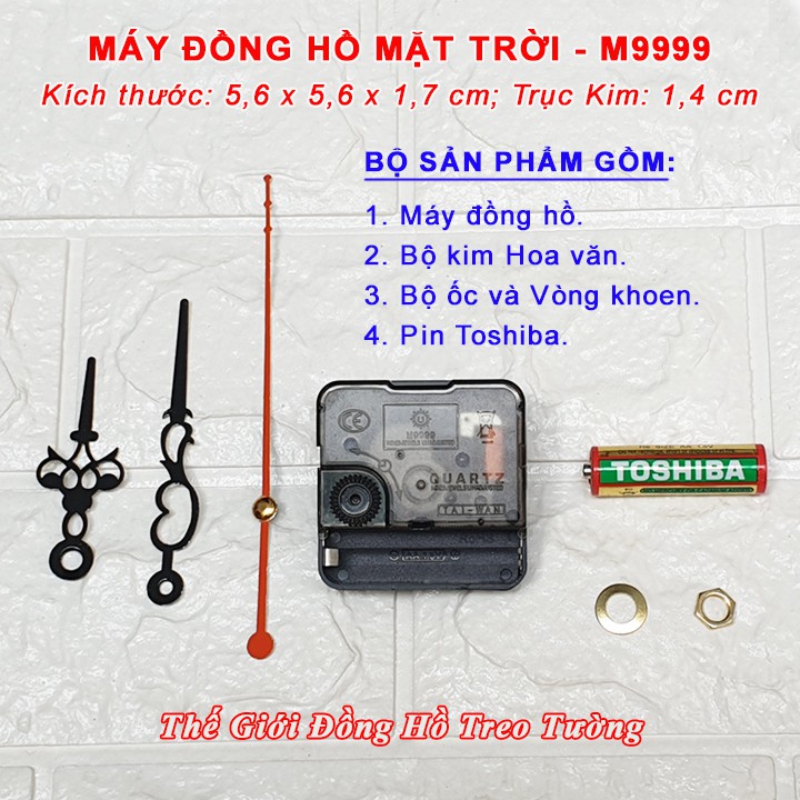 Máy Đồng Hồ MẶT TRỜI M9999 Đài Loan – Tặng Pin Toshiba và Bộ Kim HOA VĂN