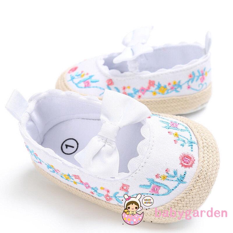 Giày em bé đế mềm chống trượt đính nơ đáng yêu