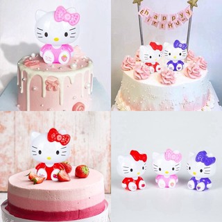 Set 3em Mèo kitty trang trí bánh kem, bánh sinh nhật