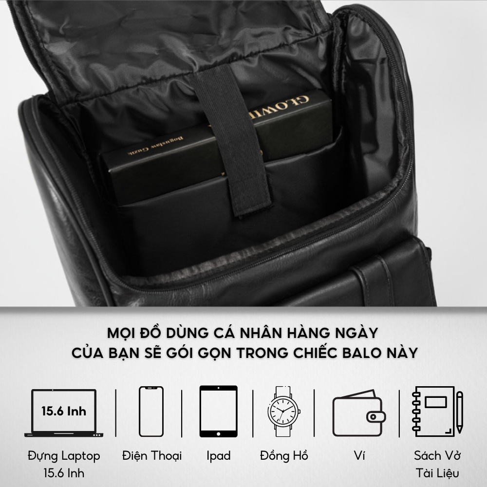 Balo Đi Học Ba Lô Da Thời Trang Nam Nữ IBAG Balô da Lv Da Pu Cao Cấp Balo mc Cặp Đi Học Ulzzang Balo Laptop 15.6 Inh