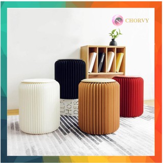 Ghế đôn tròn cỡ thấp Chorvy thiết kế tổ ong chịu lực gấp gọn tiện lợi dễ dàng sử dụng mang đi du lịch