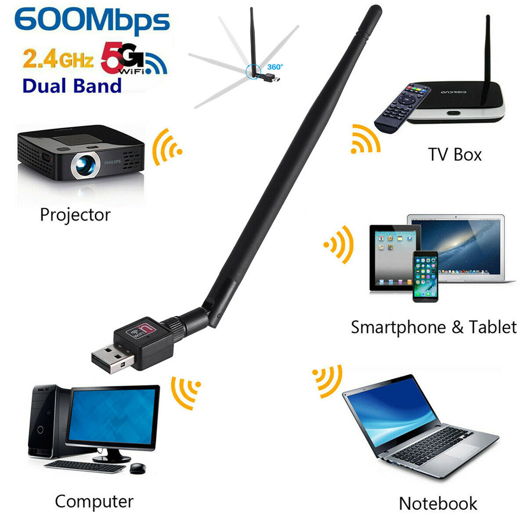 Mới Usb Wifi 600mbps 802.11 / B / G / N 2.4ghz Cho Laptop Pc Tv Box