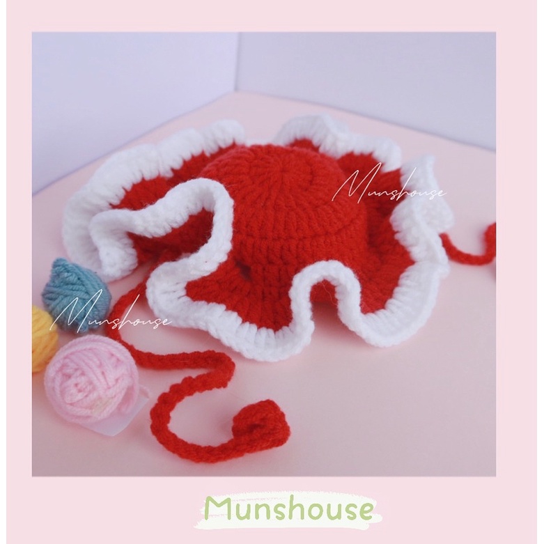 Mũ bèo viền trắng xinh cho thú cưng