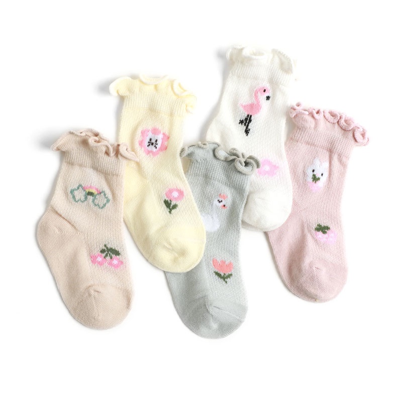 Vớ Cotton Ren Hoa Dễ Thương Cho Bé GáI (0-6 TuổI)