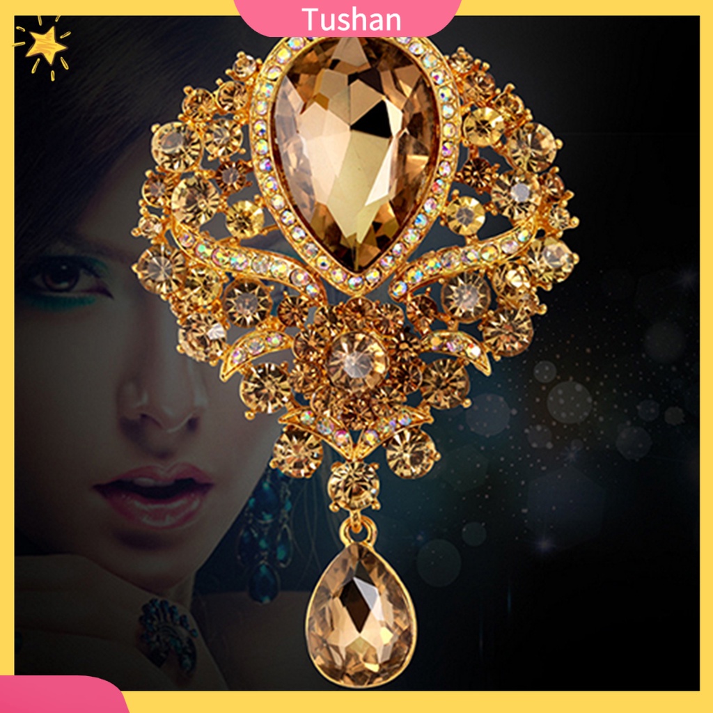 Ghim Cài Áo Hình Giọt Nước Đính Đá Nhân Tạo Thời Trang Cho Nữ