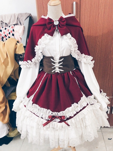 Váy lolita đỏ trắng | BigBuy360 - bigbuy360.vn