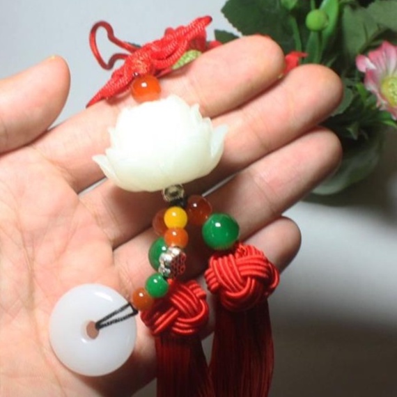 ⚡Video Thật⚡ Dây Treo Xe Ô Tô Hình Hoa Sen - Khánh Treo Xe Ô Tô Hình Hoa Sen