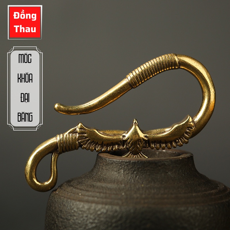 Móc Khoá Phong Thủy Bằng Đồng Kiểu Dáng Cánh Đại Bàng, Đem Lại May Mắn Tài Lộc, Trang Trí Độc Đáo Kích Thước:2.7 x 6.2cm