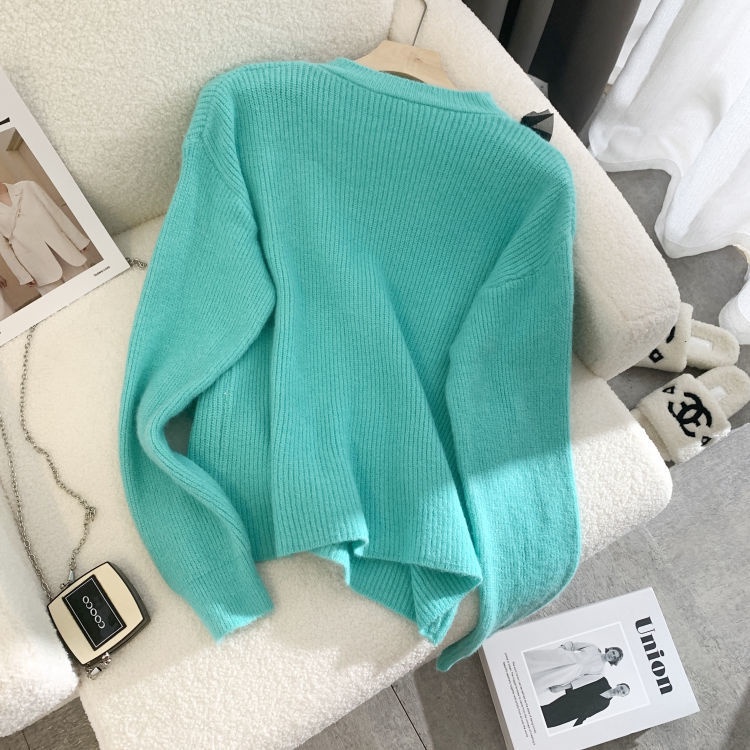 Áo Sweater Dáng Rộng Thiết Kế Thắt Nơ Phong Cách Hàn Quốc Thời Trang Thu Đông Mới Cho Nữ